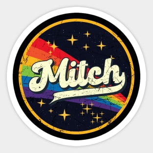 Mitch // Rainbow In Space Vintage Grunge-Style Sticker